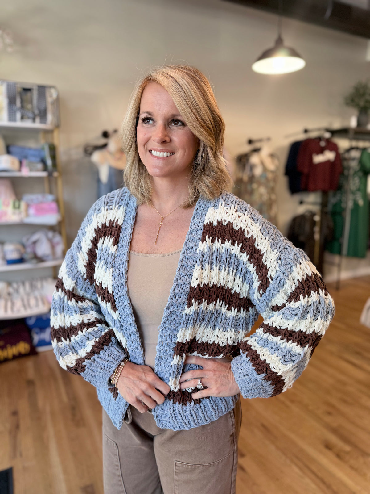 Blue Skies Chunky Stripe Cardigan