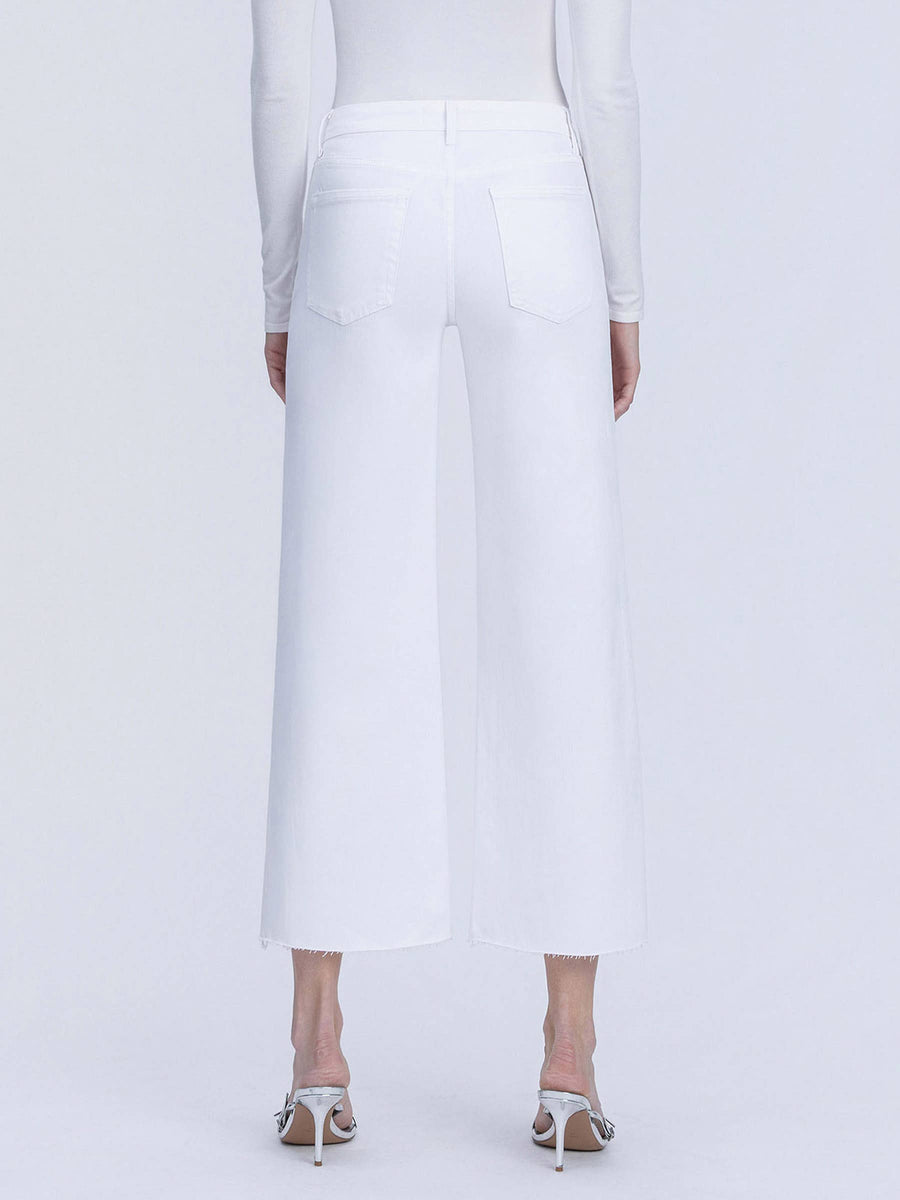 HIGH RISE OPTIC WHITE CROP WIDE LEG JEANS