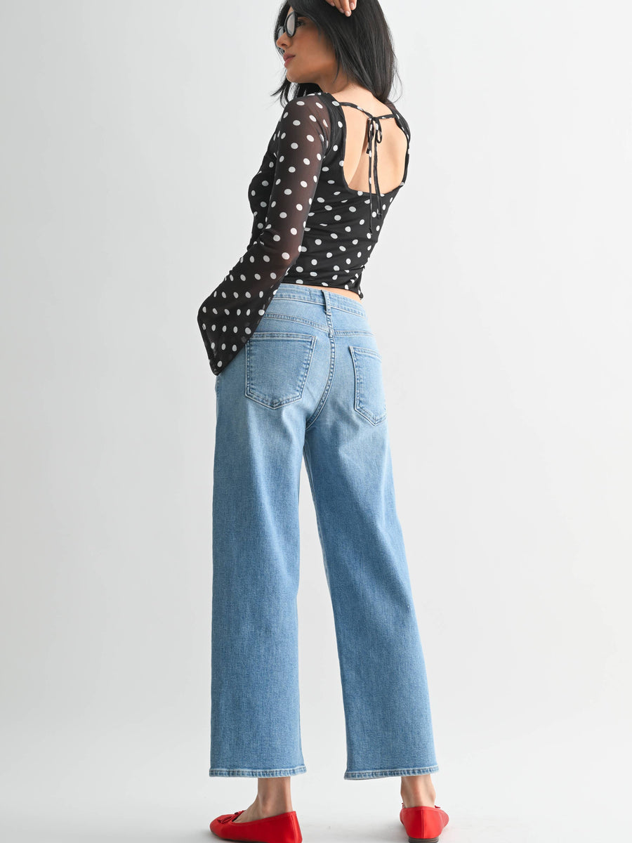 Petite Slim Wide Leg Jeans