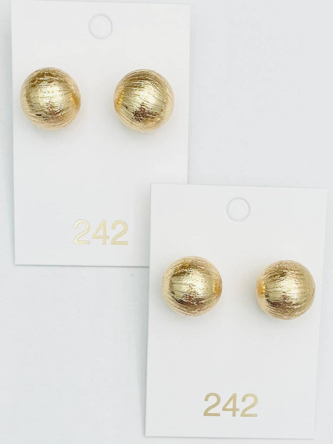 Textured Gold Dome Stud Earrings