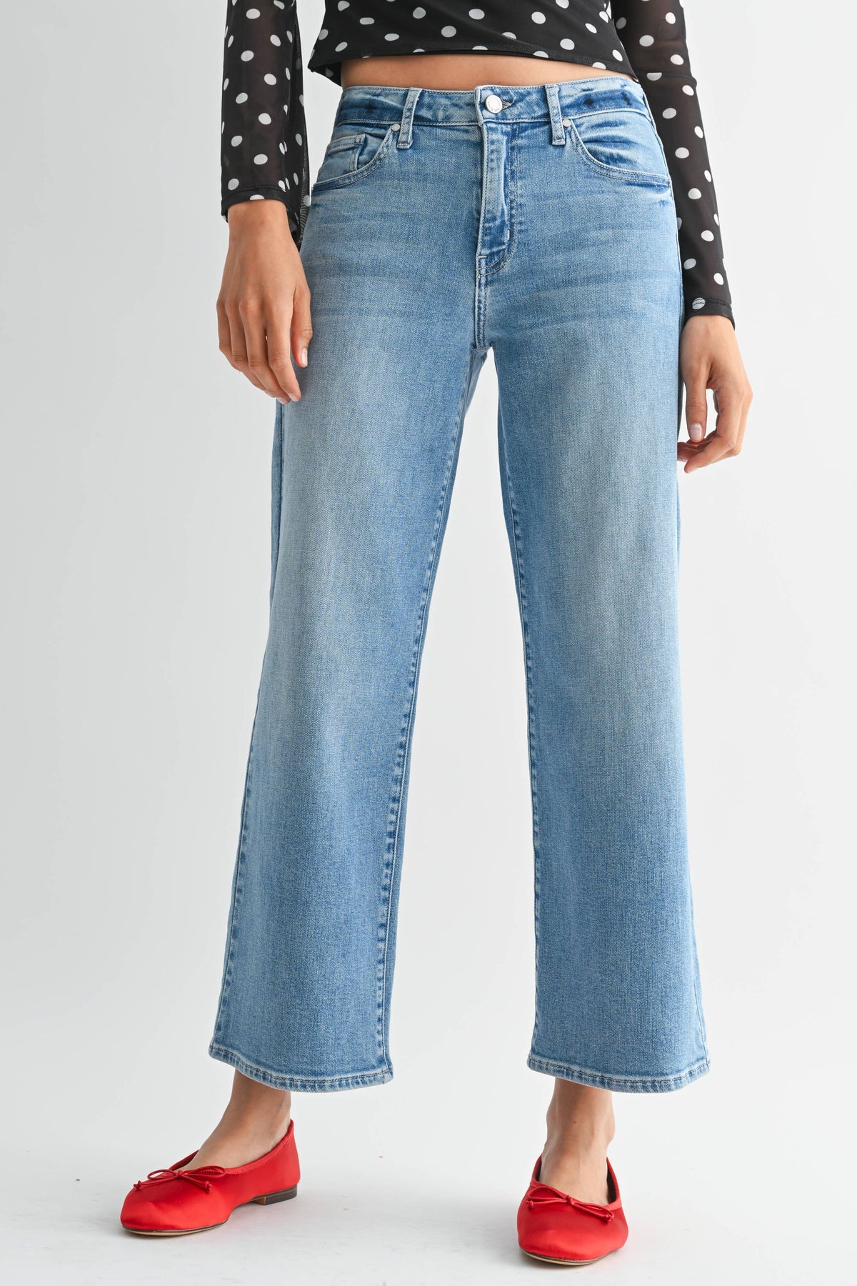 Petite Slim Wide Leg Jeans