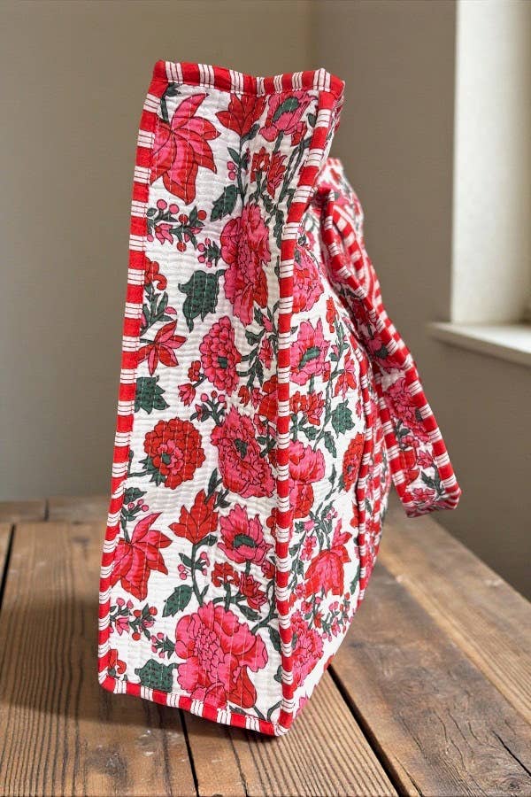 Poppy Lane Pink Floral Tote Bag