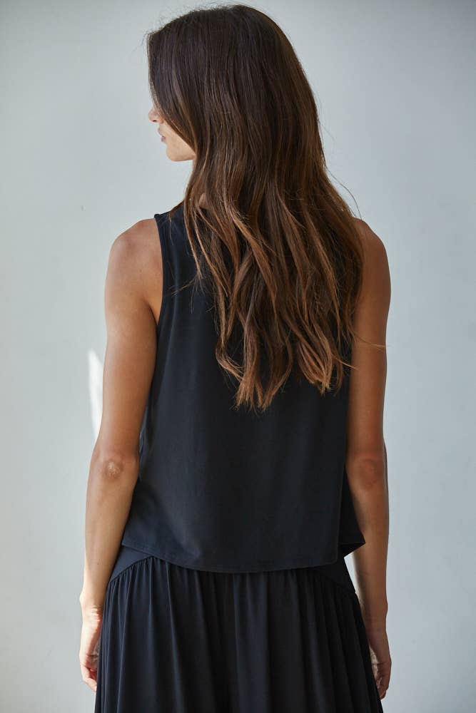 Sleeveless Cowl Neck Top