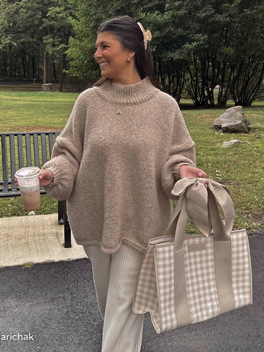 Case-Mate Latte Gingham Bow Jelly Tote Bag