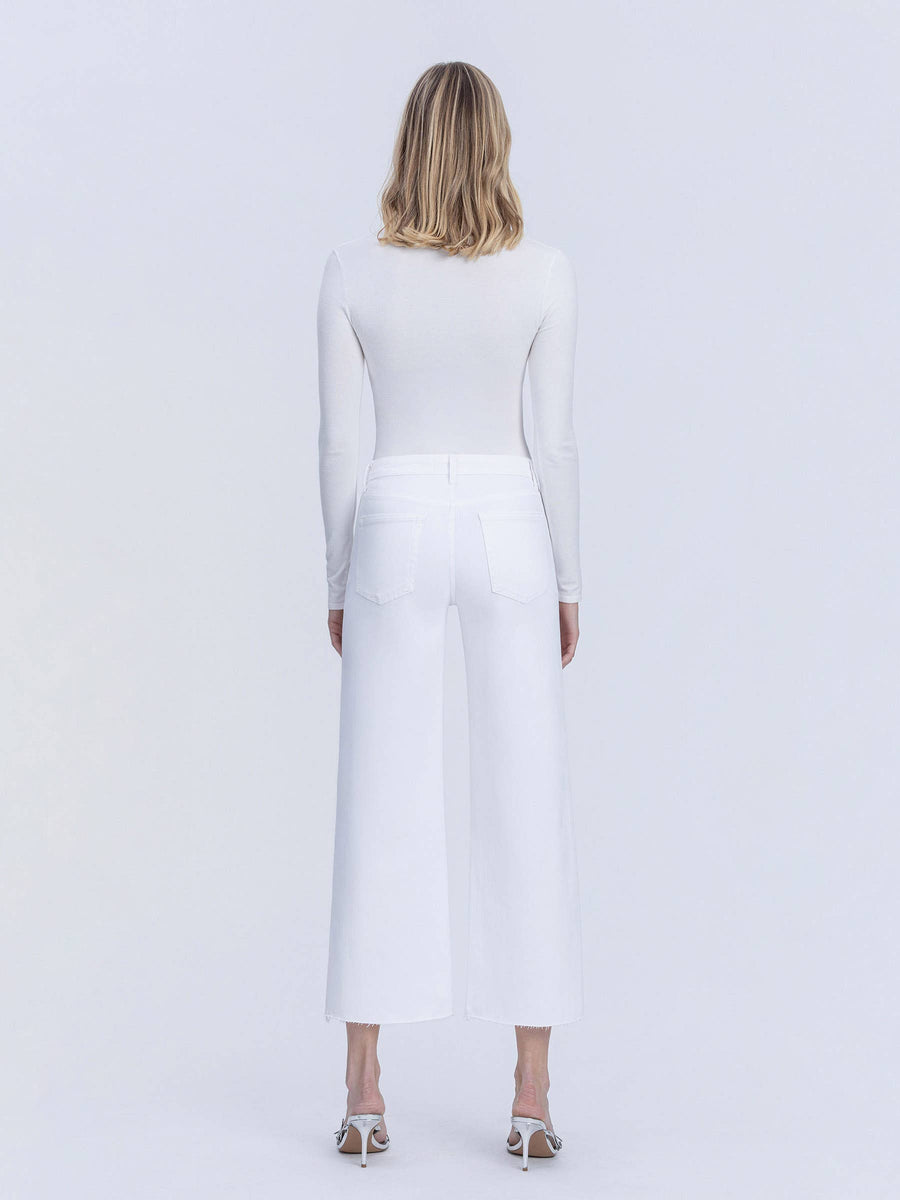 HIGH RISE OPTIC WHITE CROP WIDE LEG JEANS