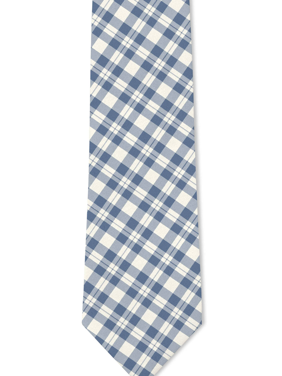 Blue & White Plaid Silk Tie