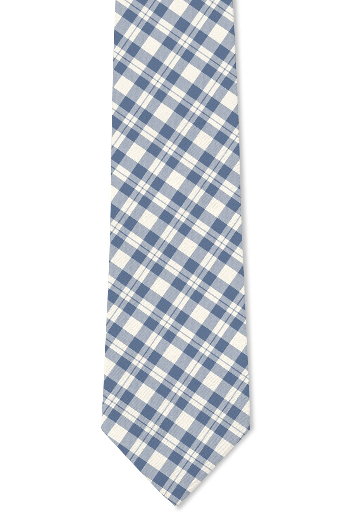 Blue & White Plaid Silk Tie