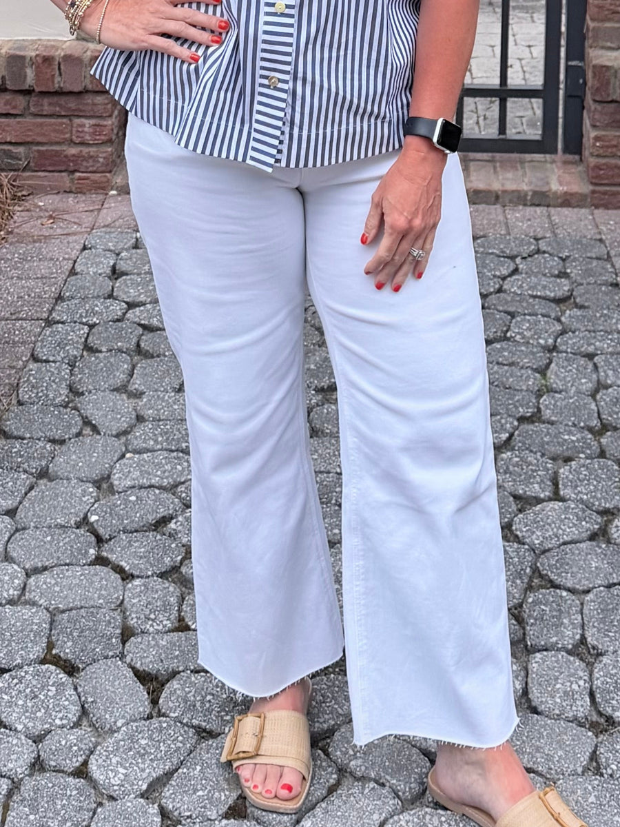 Classic White High Rise Wide Leg Jeans