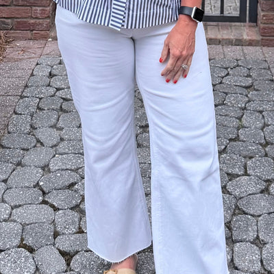 Classic White High Rise Wide Leg Jeans