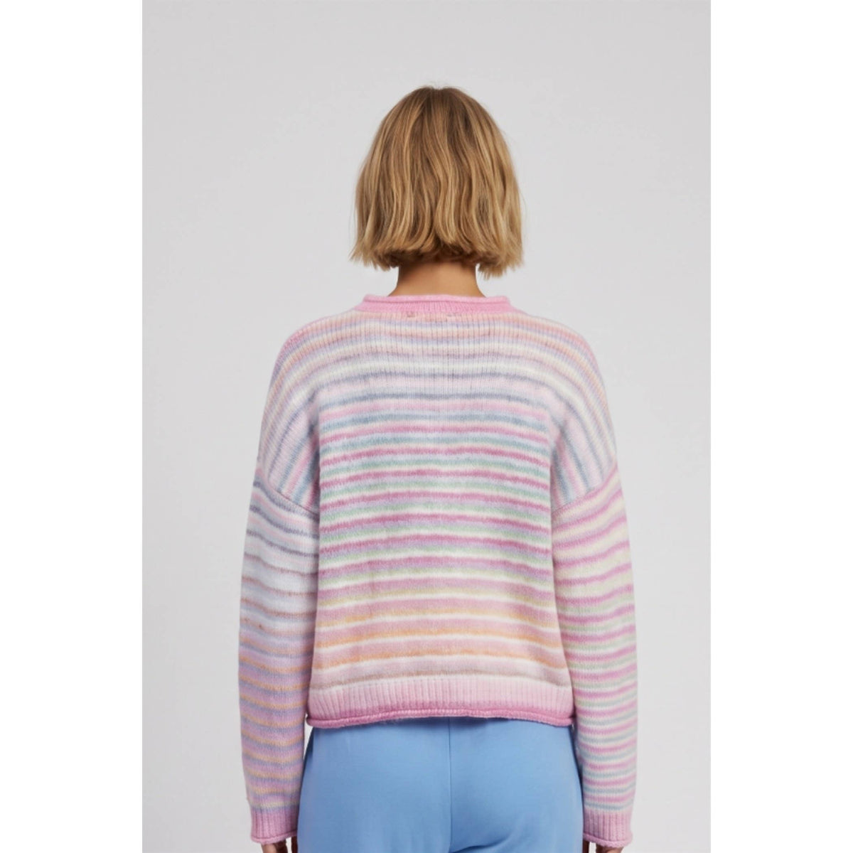 Multicolor Striped Button-Front Cardigan