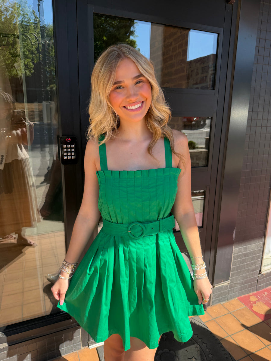 Square Neck Belt Dress
