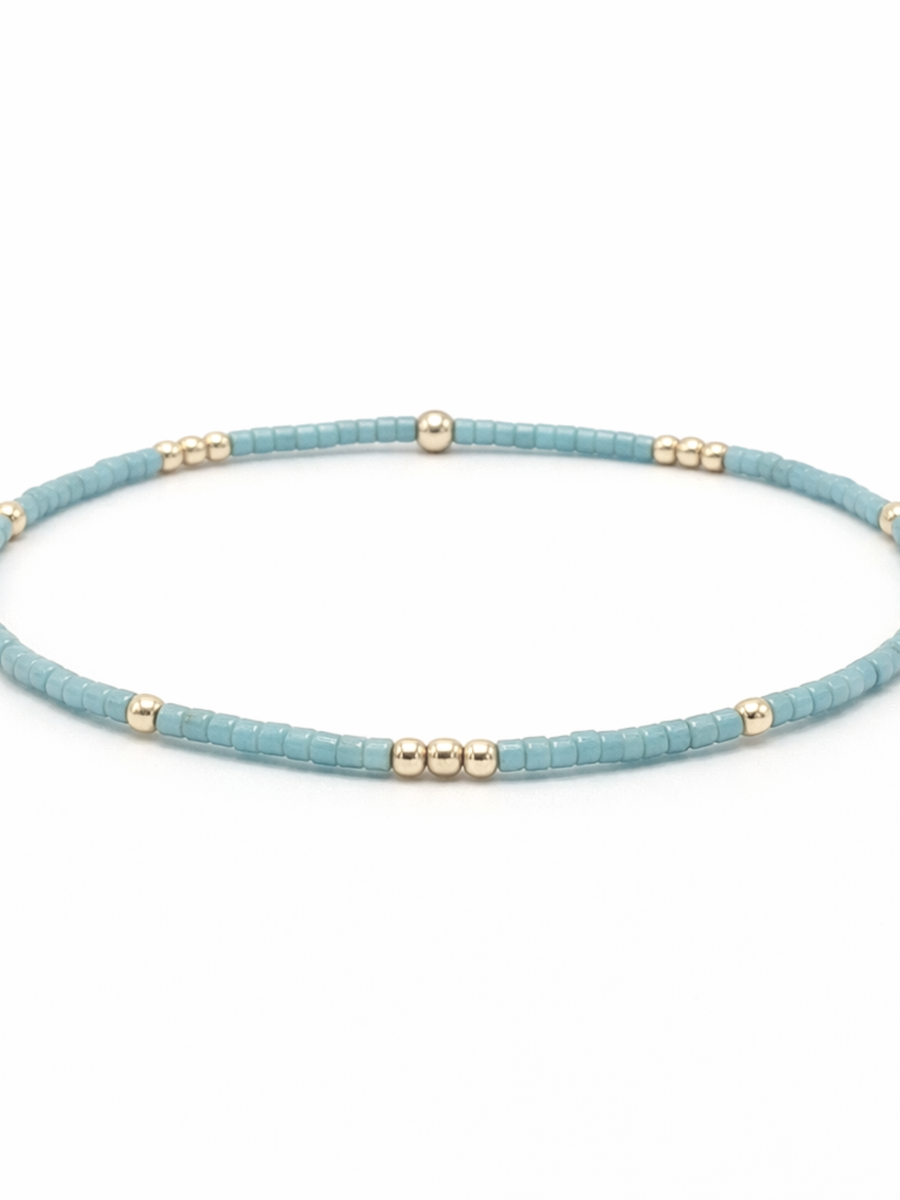 Pale Turquoise + Gold Bracelet