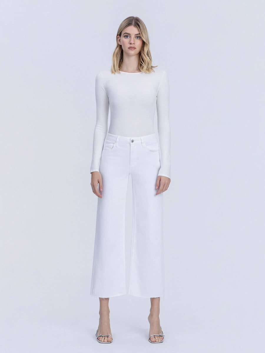 HIGH RISE OPTIC WHITE CROP WIDE LEG JEANS