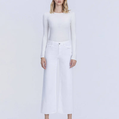 HIGH RISE OPTIC WHITE CROP WIDE LEG JEANS