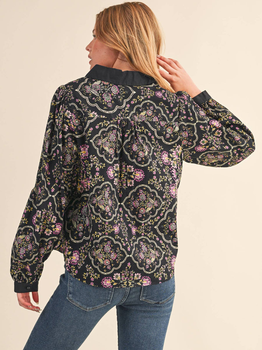 Floral Print Button Up