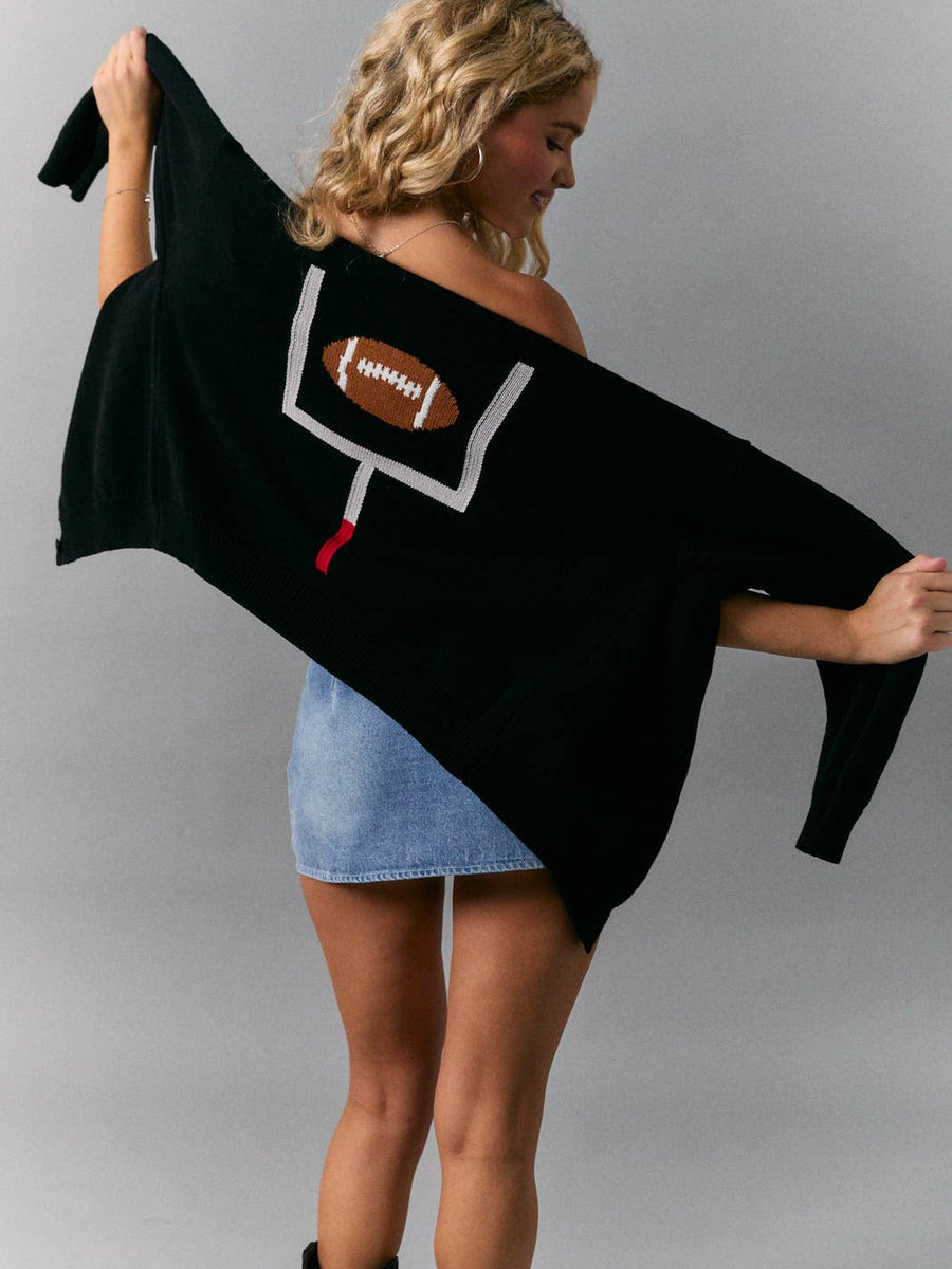 Black Football Goalpost Sweater
