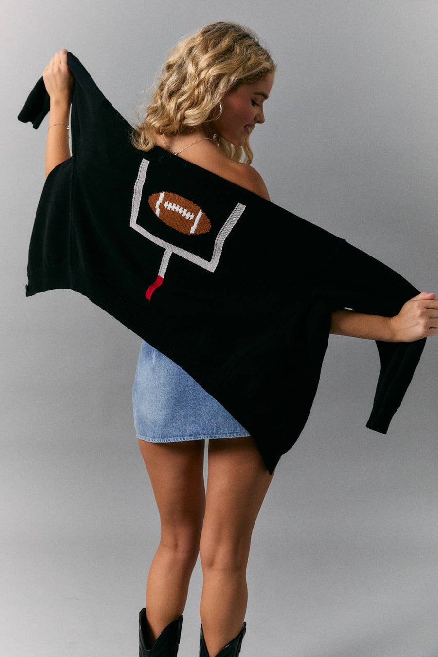 Black Football Goalpost Sweater
