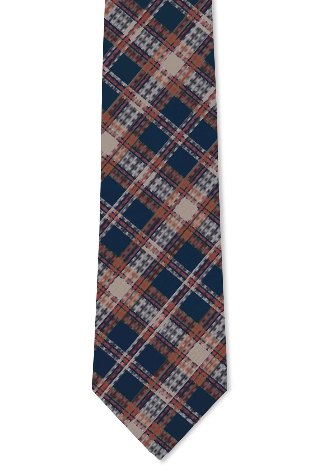 Navy & Rust Plaid Men's Necktie