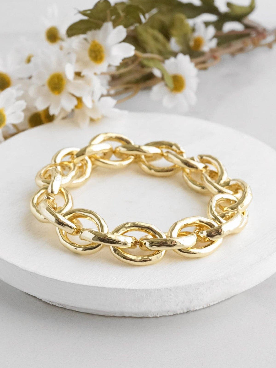 Chunky Chain Bracelet in Shiny Gold