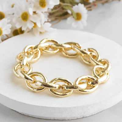 Chunky Chain Bracelet in Shiny Gold