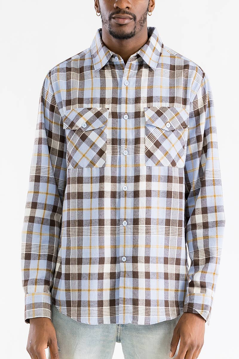 Men's Classic Plaid Button-Down Flannel Shirt