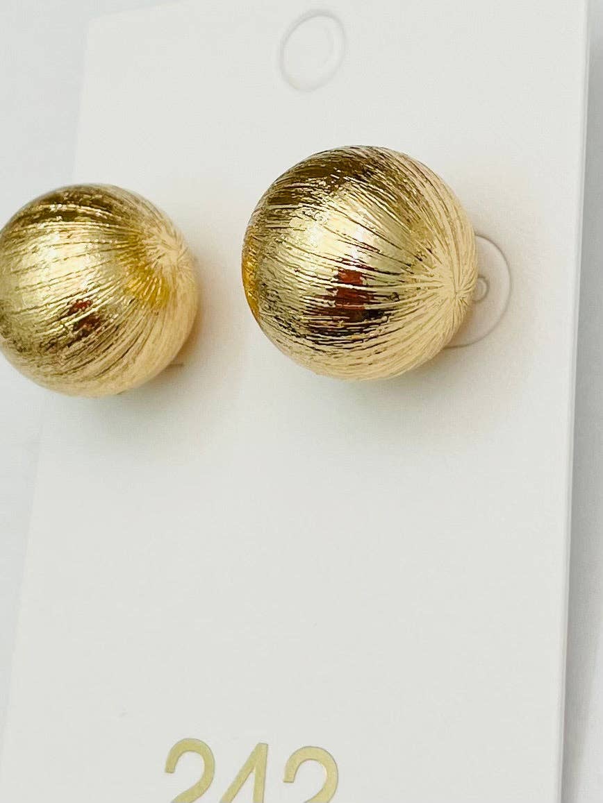 Textured Gold Dome Stud Earrings