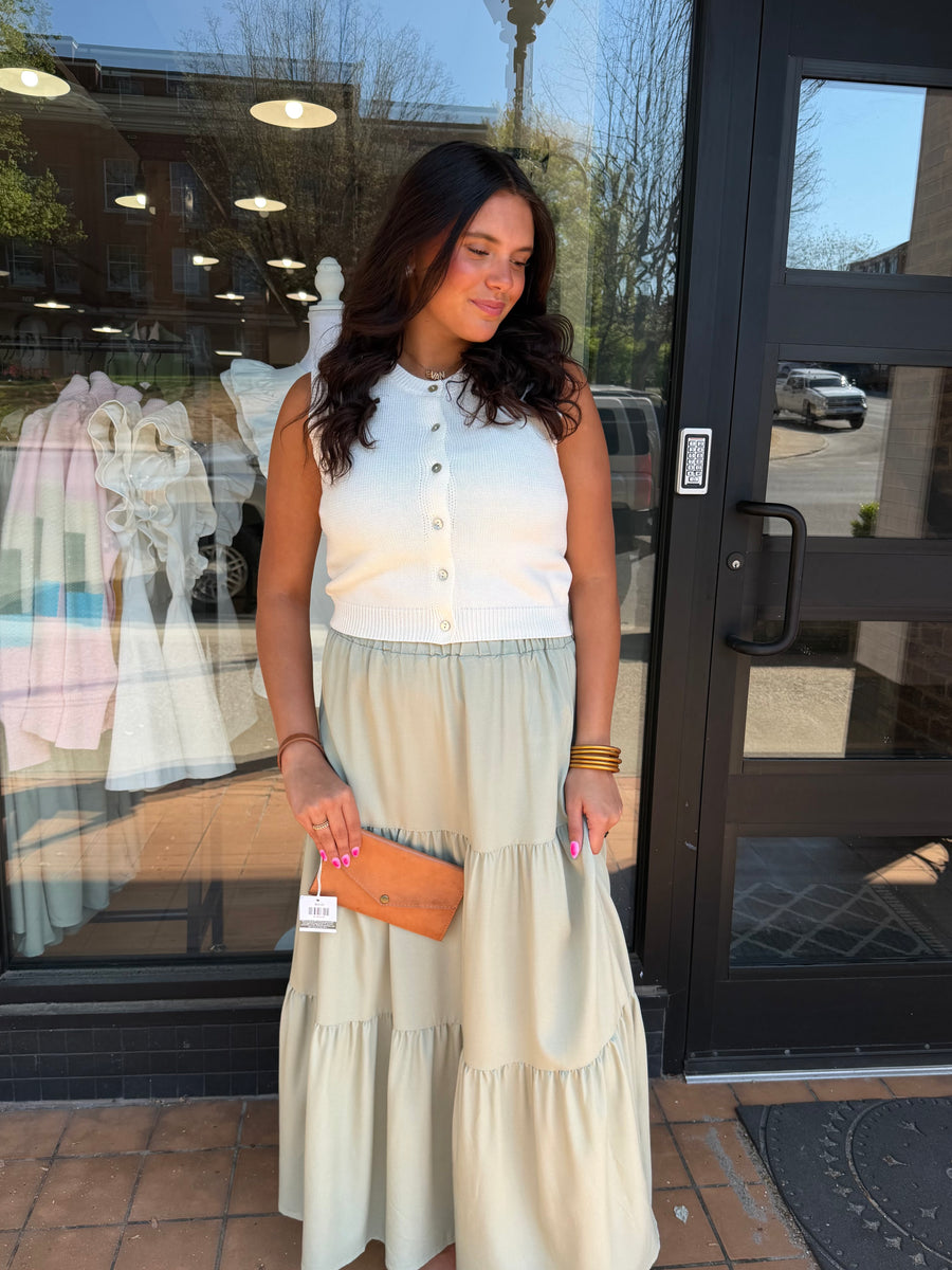Button Up Sleeveless Cardigan