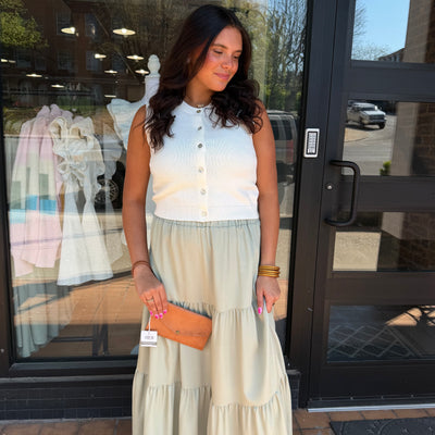 Button Up Sleeveless Cardigan