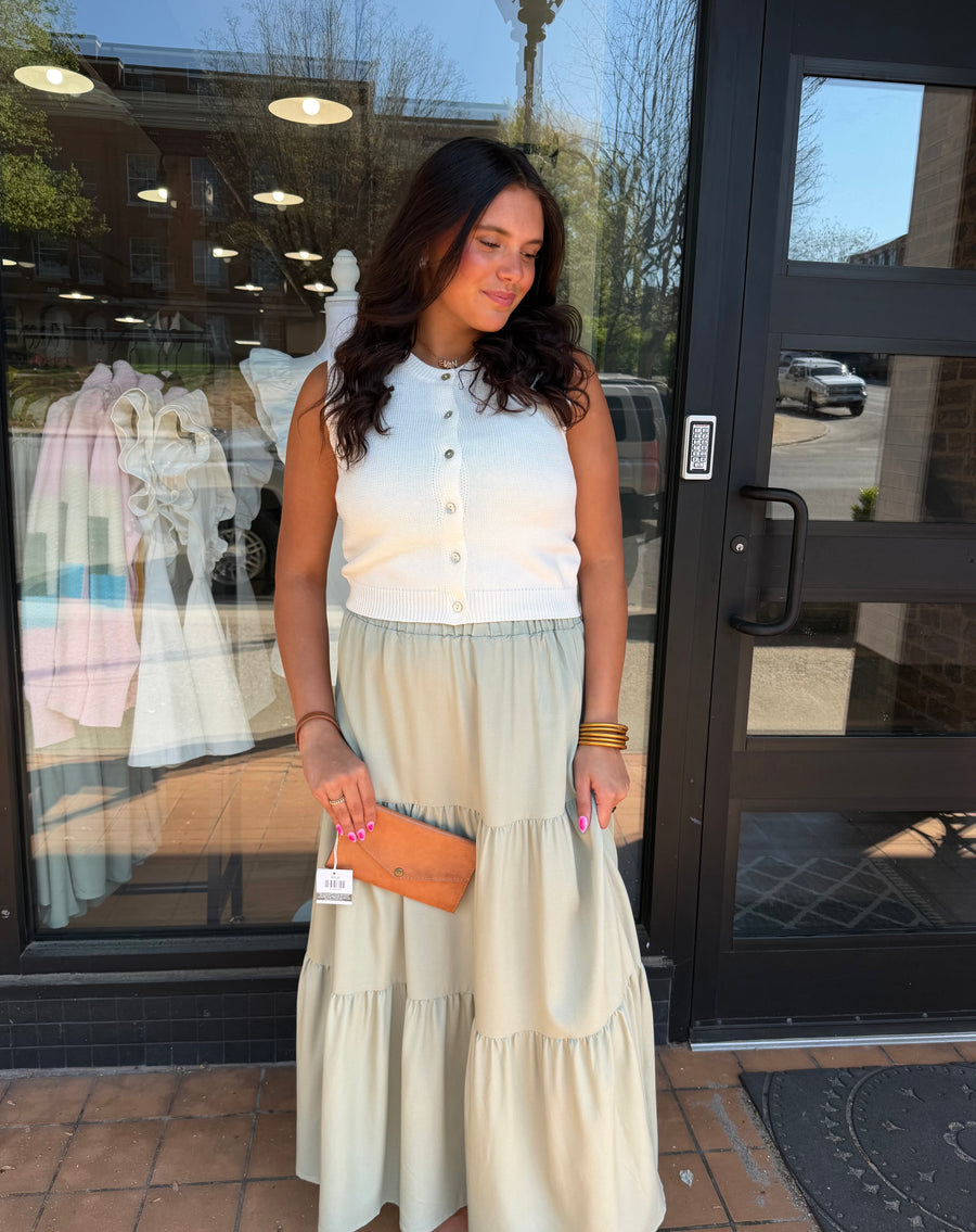 Button Up Sleeveless Cardigan