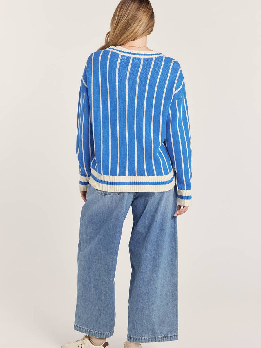 Kentucky Blue Striped Varsity Cardigan