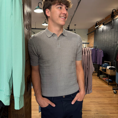 Gray Textured Polo