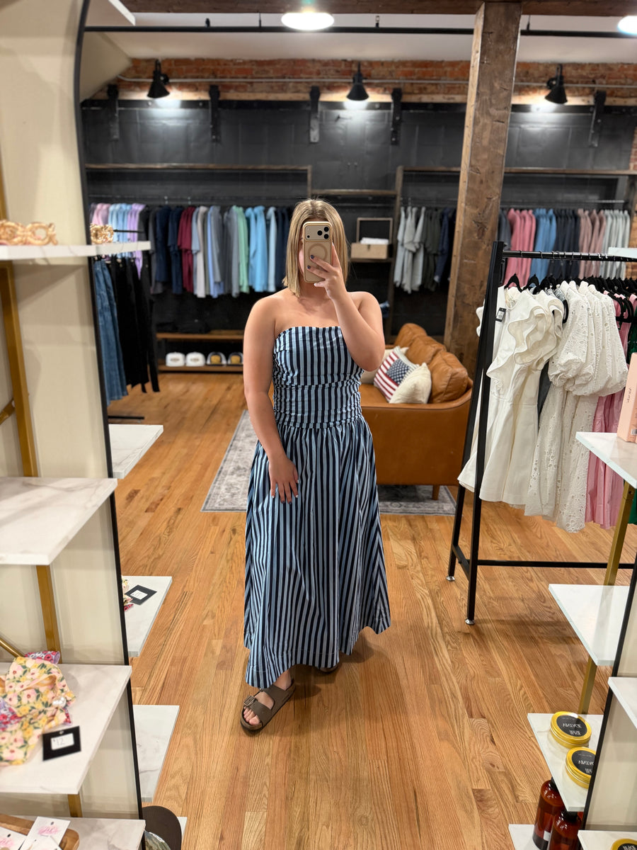 STRIPE TUBE MAXI DRESS