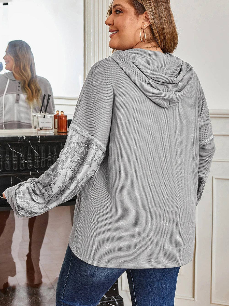 Waffle Knit Patchwork Top
