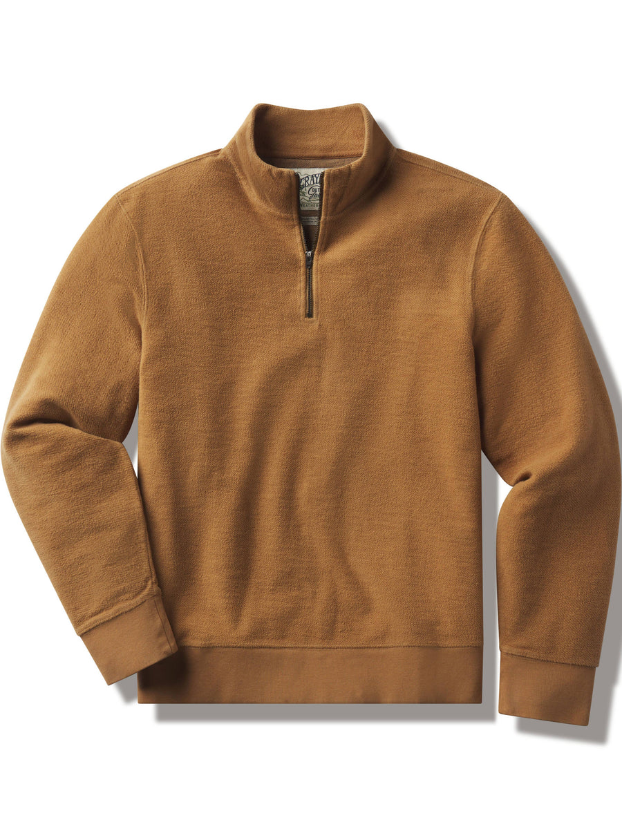 Dunlop Reverse 1/4 Zip - Tea Brown