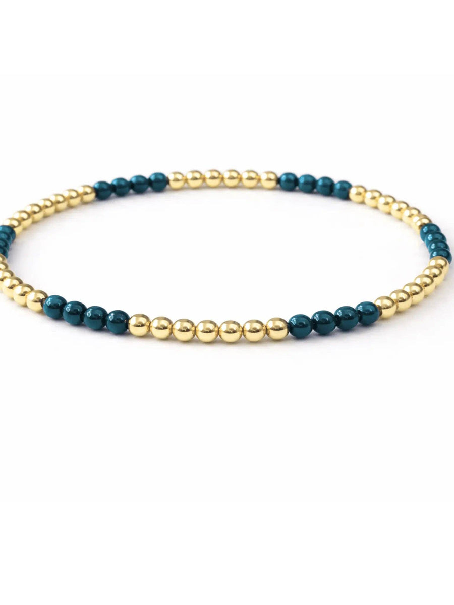 Blue Stone Beaded Bracelet