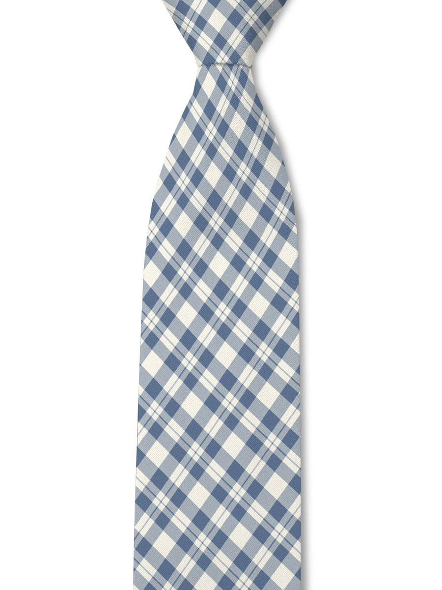 Blue & White Plaid Silk Tie