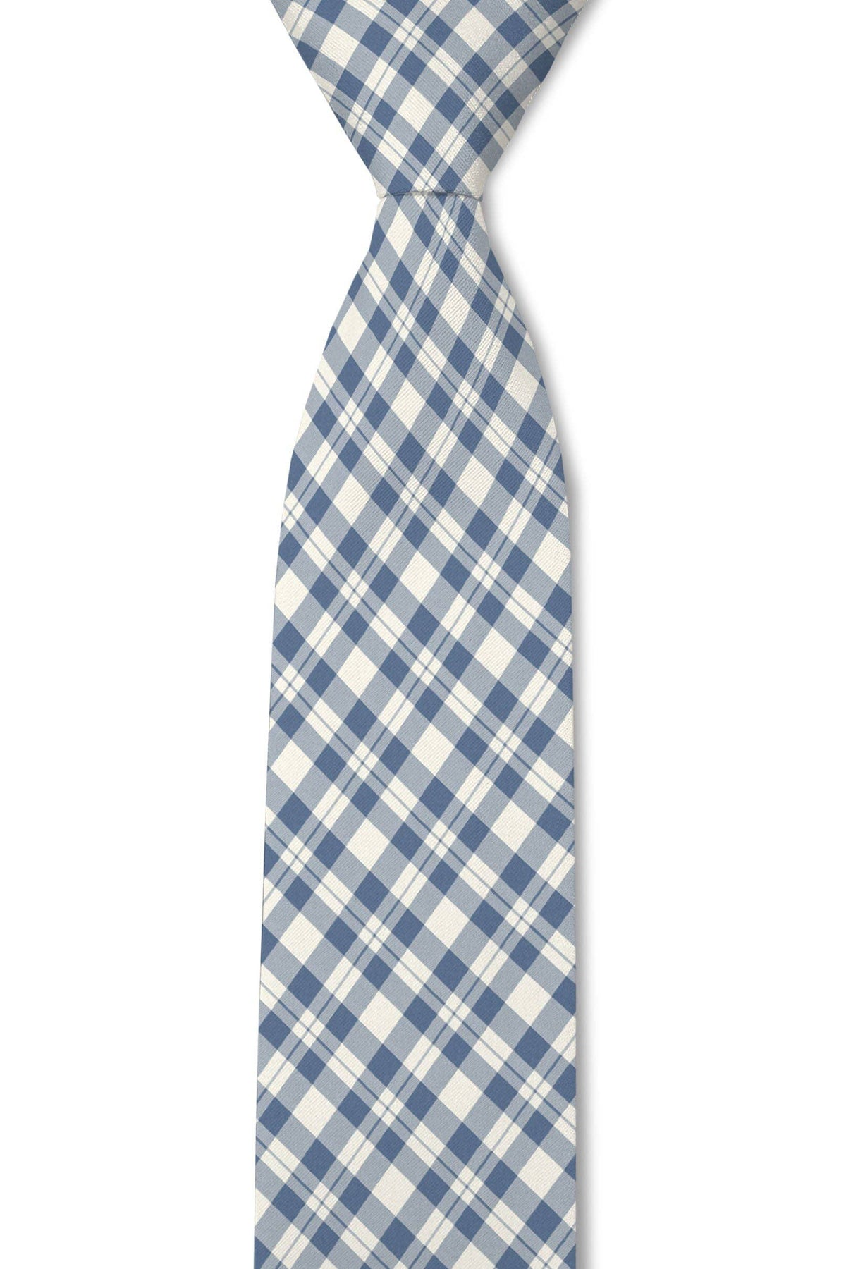 Blue & White Plaid Silk Tie