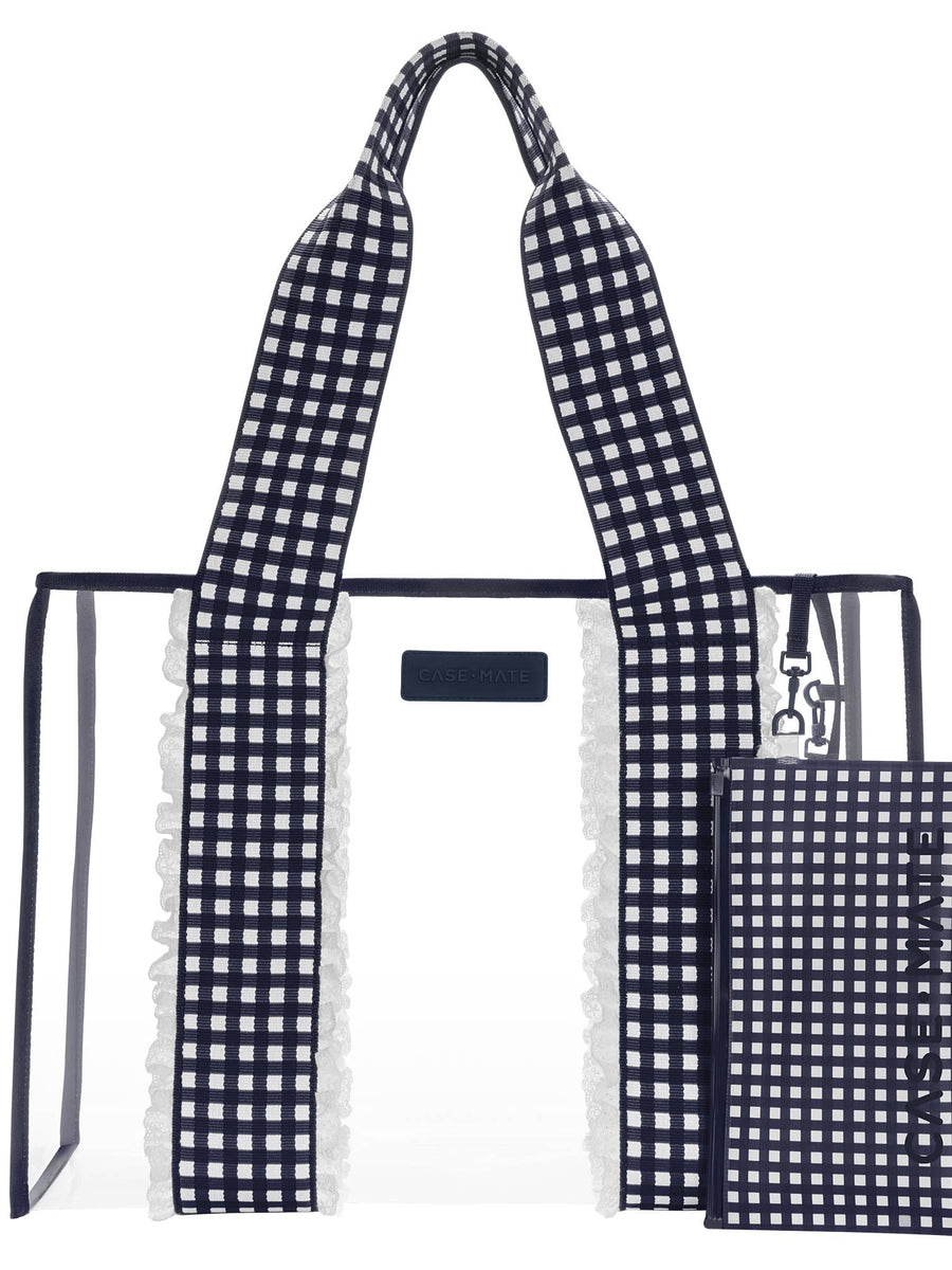 Case-Mate Navy Gingham Jelly Tote Bag