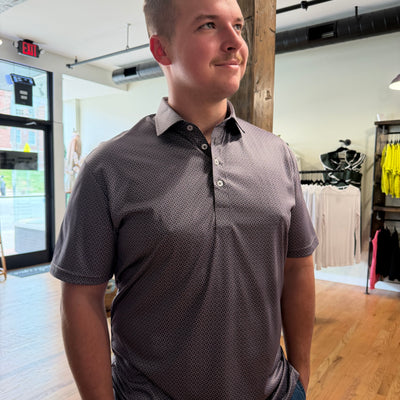 Collars & Co. Semi-Spread Collar Polo Grey and Pink