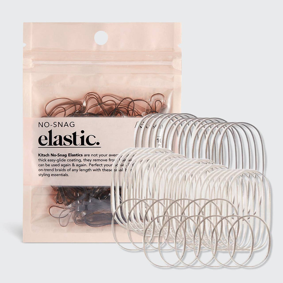 Kitsch No-Snag Elastic 100pc - Brown