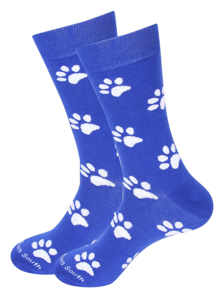 Blue Paw Print Socks