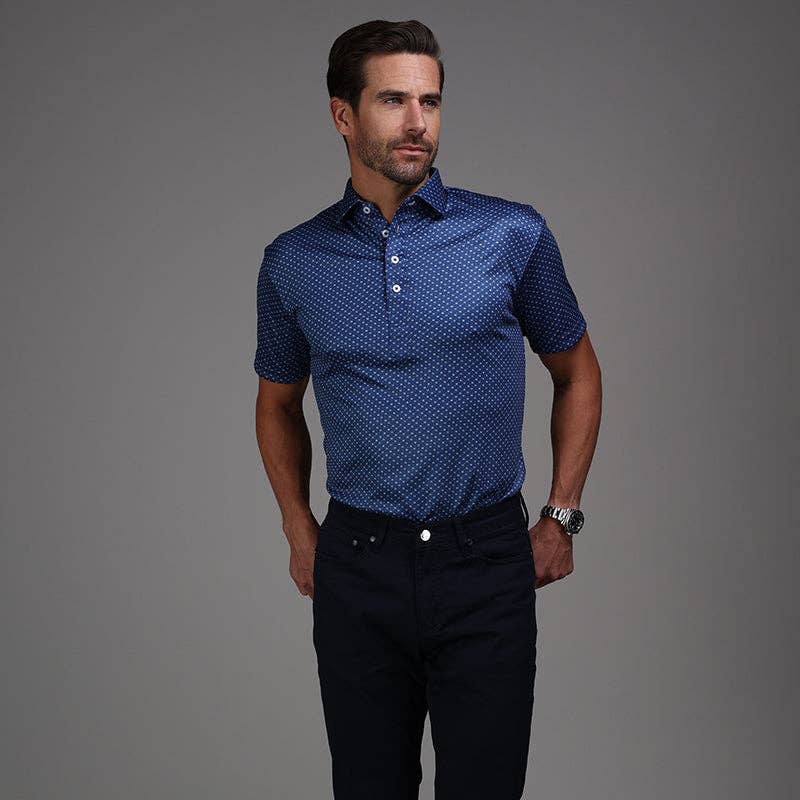 Collars & Co. Semi-Spread Collar Polo Los Cabos Blue Star