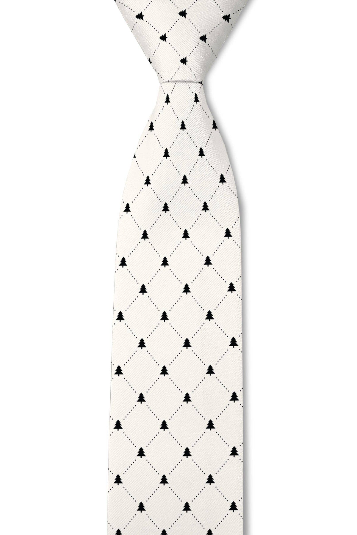 White Christmas Tree Pattern Necktie