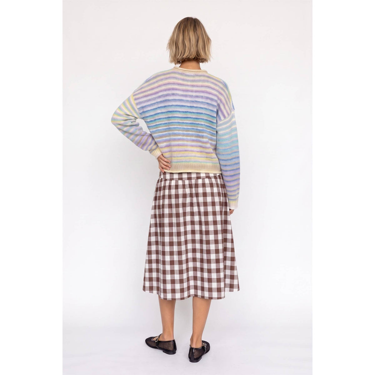 Multicolor Striped Button-Front Cardigan