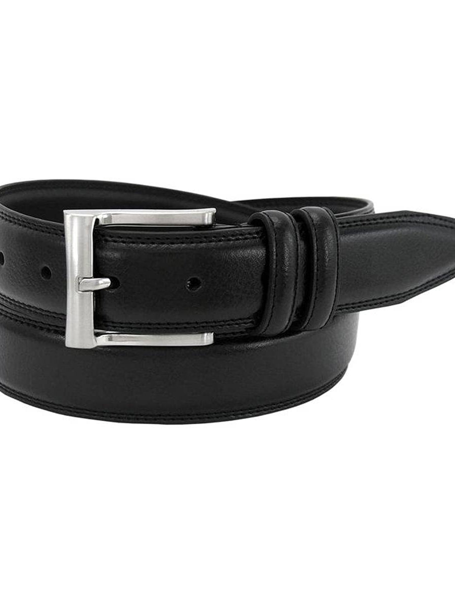 Men's Black Genuine Leather Dress Belt