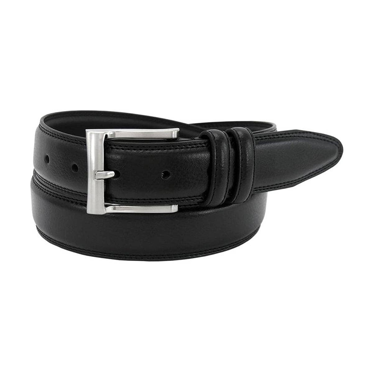 Men's Black Genuine Leather Dress Belt