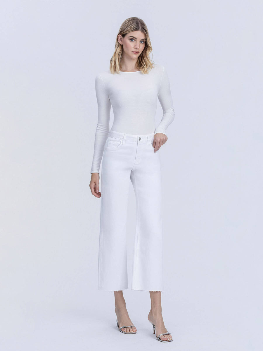 HIGH RISE OPTIC WHITE CROP WIDE LEG JEANS