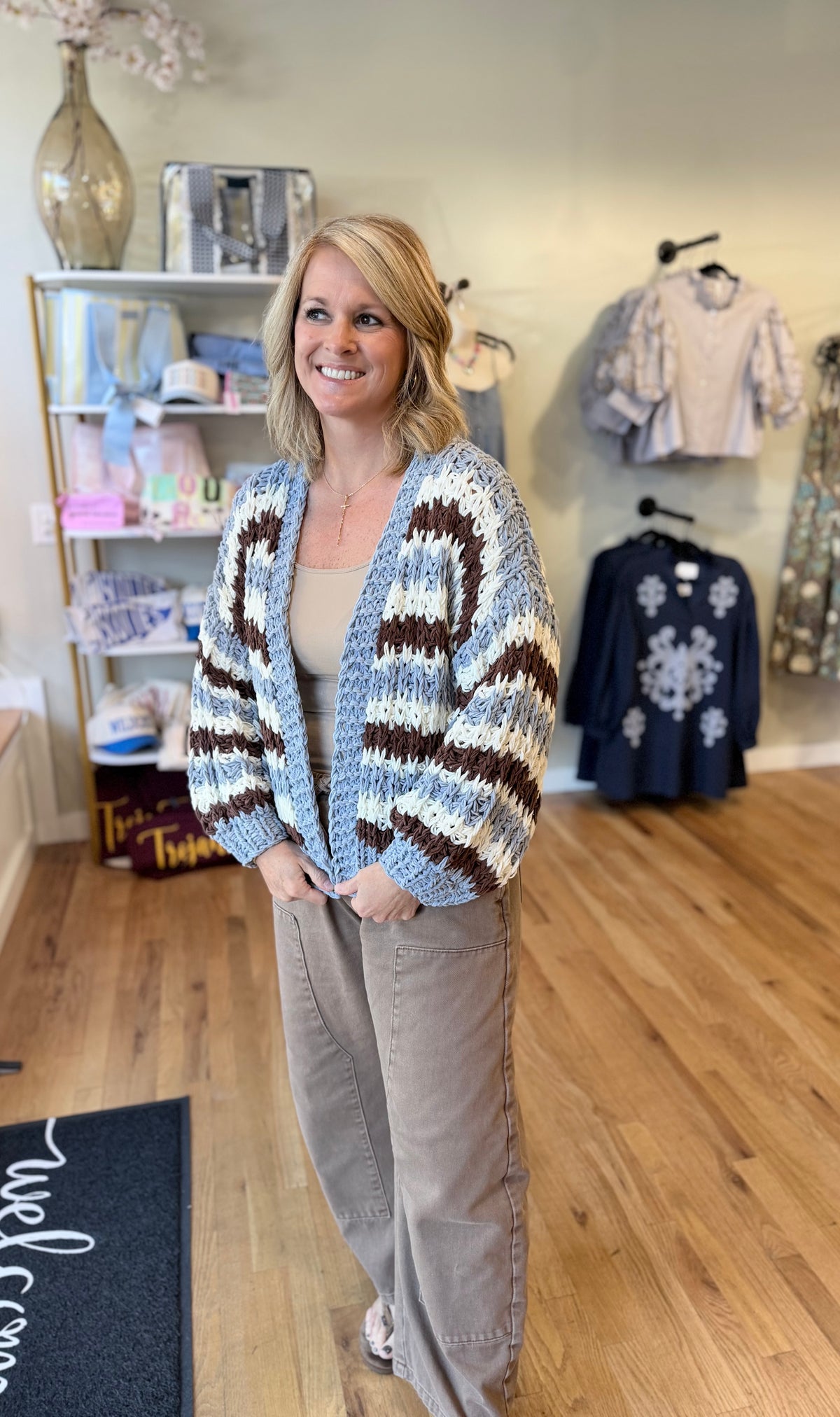 Blue Skies Chunky Stripe Cardigan