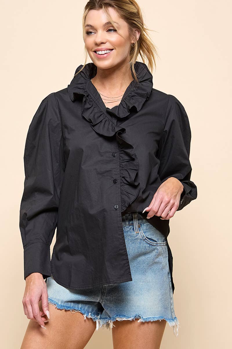 Ruffle Long Sleeve Top