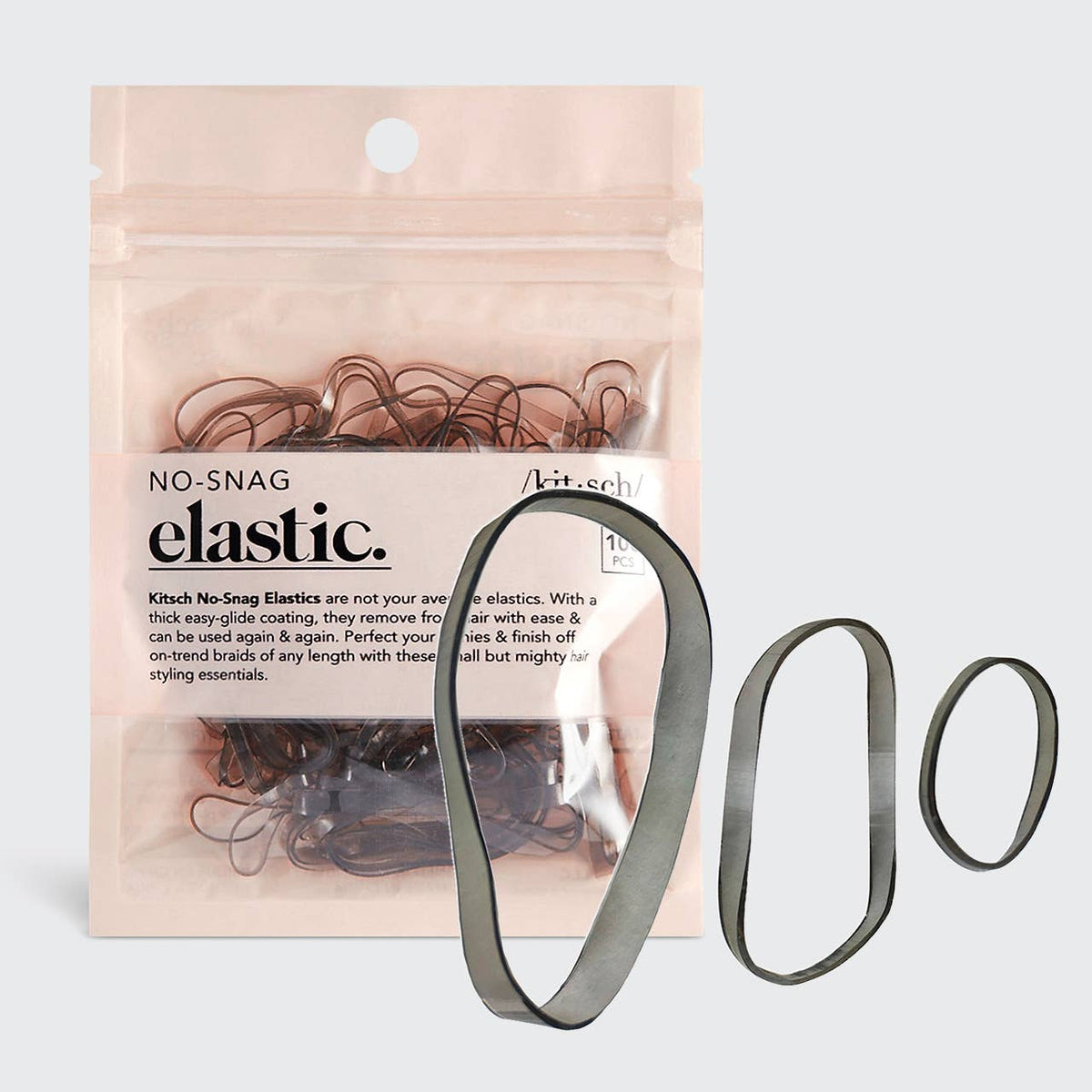 Kitsch No-Snag Elastic 100pc - Brown